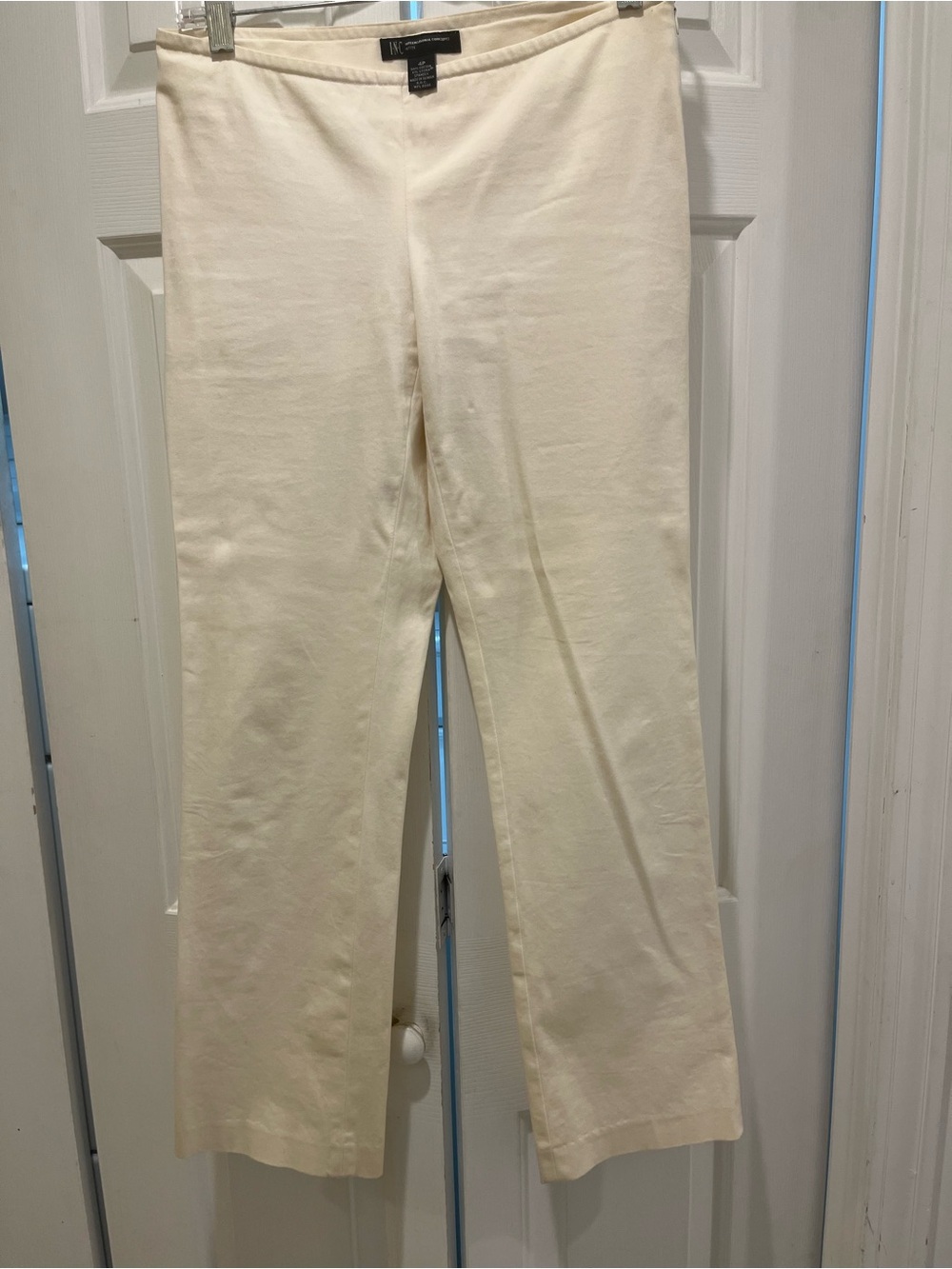 INC International Concepts Cream Stretch Pull-On Pants